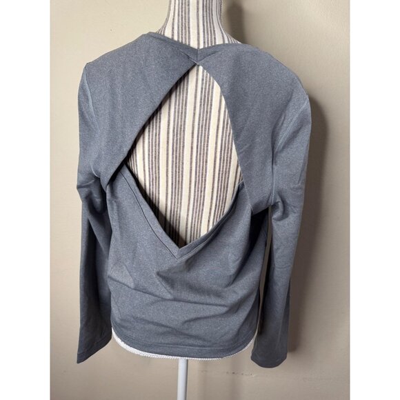 Lululemon Open Back Up Long Sleeve Heathered Slate Gray 12 - Picture 3 of 8